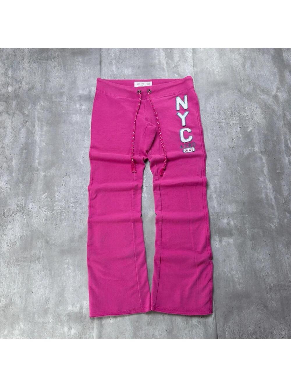 Y2K Pink Aeropostale NYC Grunge Flared Skater Sweatpants
